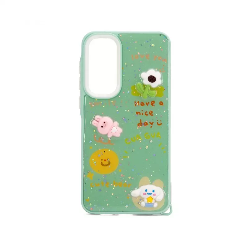 iLike Samsung Galaxy A55 Epoxy Cartoon Cover Light Green