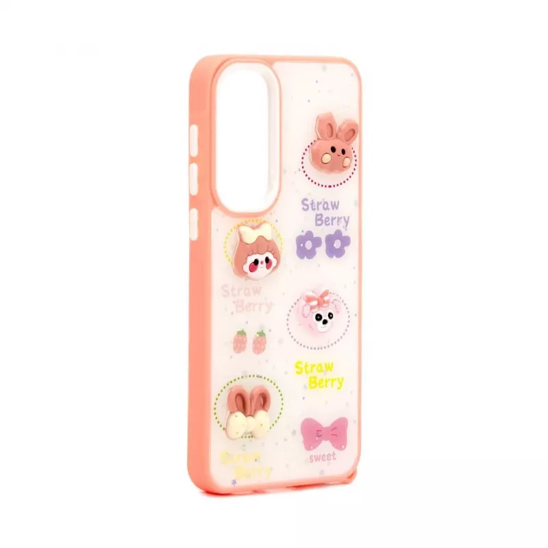 iLike Samsung Galaxy A55 Epoxy Cartoon Cover White Pink