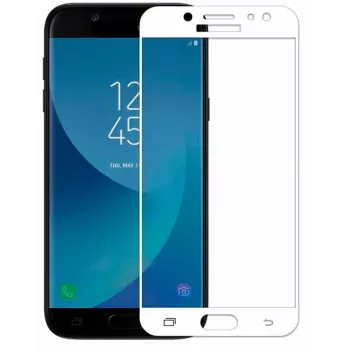 iLike Samsung Galaxy J3 (2017) J330 5D Izliekta Mala Rūdīta Stikla Ekrāna Aizsargs Balts