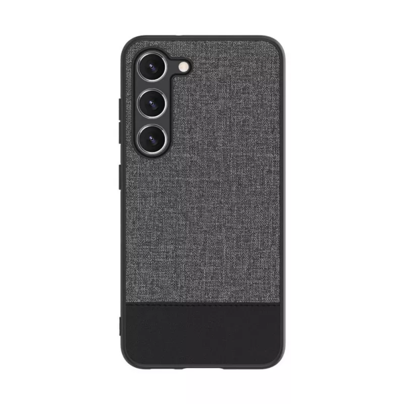 iLike Samsung Galaxy S23 aizmugurējais vāciņš, plastmasa, ādas imitācija, pelēks