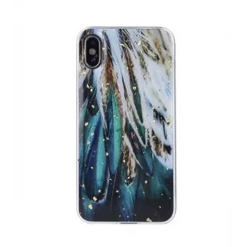 iLike Samsung Gold Glam maciņš Samsung Galaxy A53 5G - spalvu dizains, caurspīdīgs ar zelta akcentiem