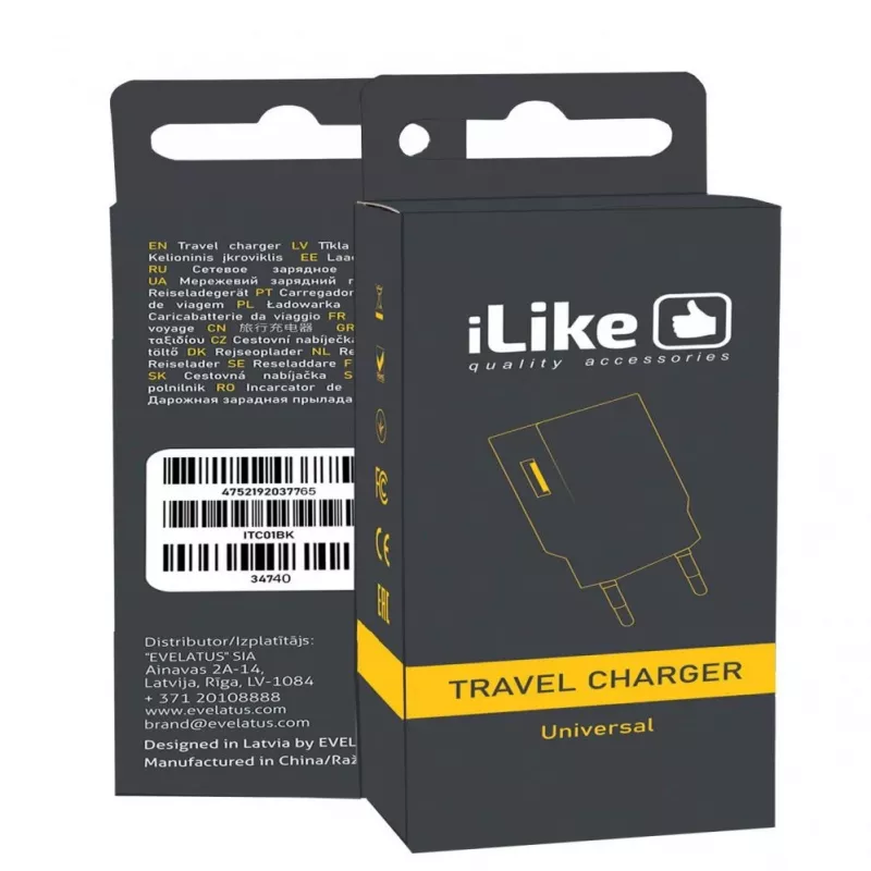 iLike Travel Charger ITC01 White - 5W USB-A sienas lādētājs ar EU spraudni