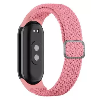 iLike Universāla Mi Band 8 aproce pinums auduma siksniņa rozā