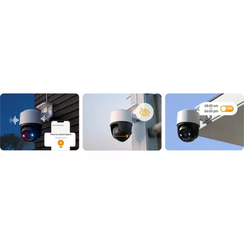 IMOU PS7FP-8X0 8MP 4K PoE panoramēšanas/pagriešanas IP kamera ar nakts redzamību un divvirzienu audio