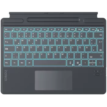 Inateck Surface Pro 8/9/X/11 Keyboard – Gray, German QWERTZ, Backlit with Touchpad