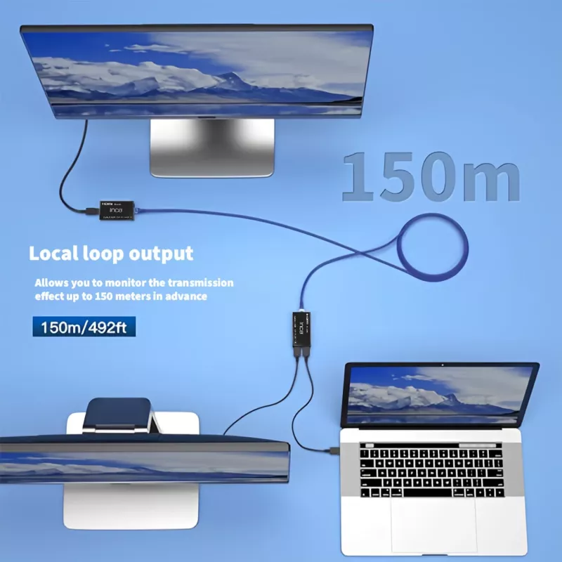 INCA IEX-60 HDMI pagarinātājs HDMI 1.4 Full HD 60Hz Melns