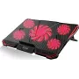 INCA INC-611GMS Gaming Laptop Cooler ar 5 ventilatoriem, 6 augstuma līmeņiem, 2 USB portiem, 13-17 collu klēpjdatoriem, melns/sarkans