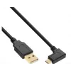 InLine Micro-USB 2.0 kabelis, USB-A vīrišķais uz Micro-B vīrišķo leņķa, apzeltīti kontakti, 0,5 m