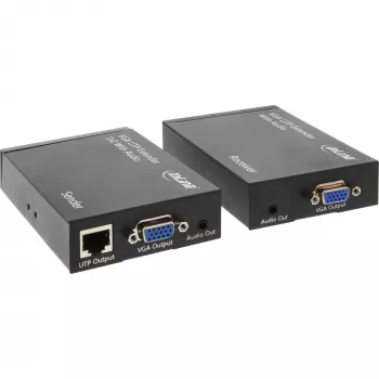 InLine VGA pagarinātājs pa UTP ar audio, līdz 300m, 1920 x 1200 pikseļi, AV raidītājs un uztvērējs, 300 m
