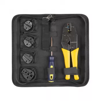 INNE Presēšanas instruments ar maināmiem žokļiem E6110, sprūdrats, 5 žokļu pāri, 0.5-16 mm², uzglabāšanas kaste