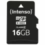 Intenso 16GB MicroSDHC Class 4 atmiņas karte ar SD adapteri, līdz 21 MB/s nolasīšanas ātrumam, melna