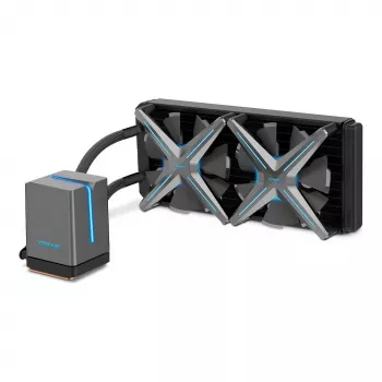 Inter-Tech ALSEYE X240 viss vienā šķidruma CPU dzesētājs, 240mm radiators, 2x 120mm PWM ventilatori, ARGB, Intel & AMD