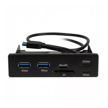 Inter-Tech Argus CI-22 iekšējais karšu lasītājs 3.5 collu nodalījumam, USB 2.0, vairāku karšu – melns
