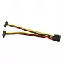 Inter-Tech Molex uz 2x SATA strāvas 90° adaptera kabelis, 0,15 m