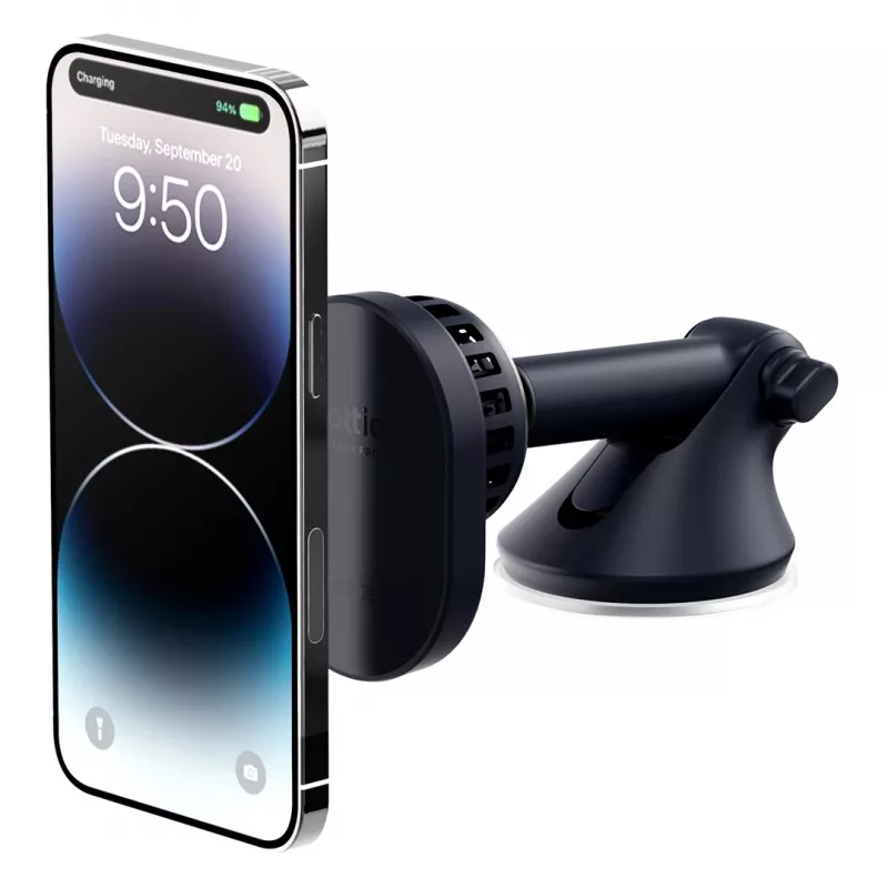 iOttie Velox Pro Active magnētiskais bezvadu uzlādes auto turētājs MagSafe iPhone, melns ar zelta akcentiem