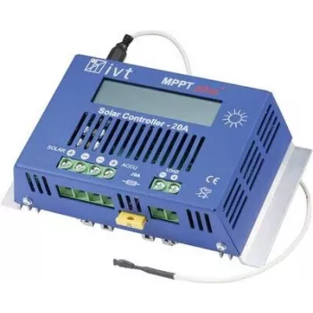 IVT Saules uzlādes kontrolieris 12V/24V 20A MPPTplus 20A ar LCD displeju 200036