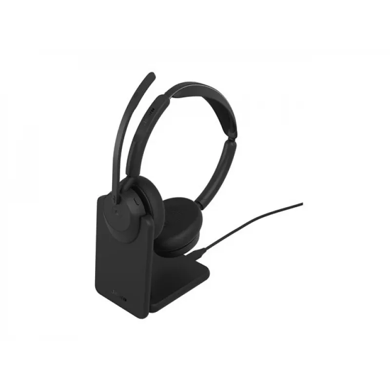 Jabra Evolve3 45 Stereo austiņas ar Link 390c USB-A adapteri Microsoft Teams, melnas