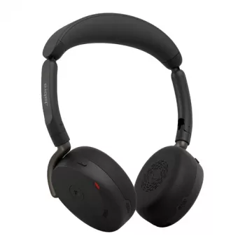 Jabra Evolve3 65 Flex MS bezvadu Bluetooth ausu aizsargi ar Link 390c adapteri, melni
