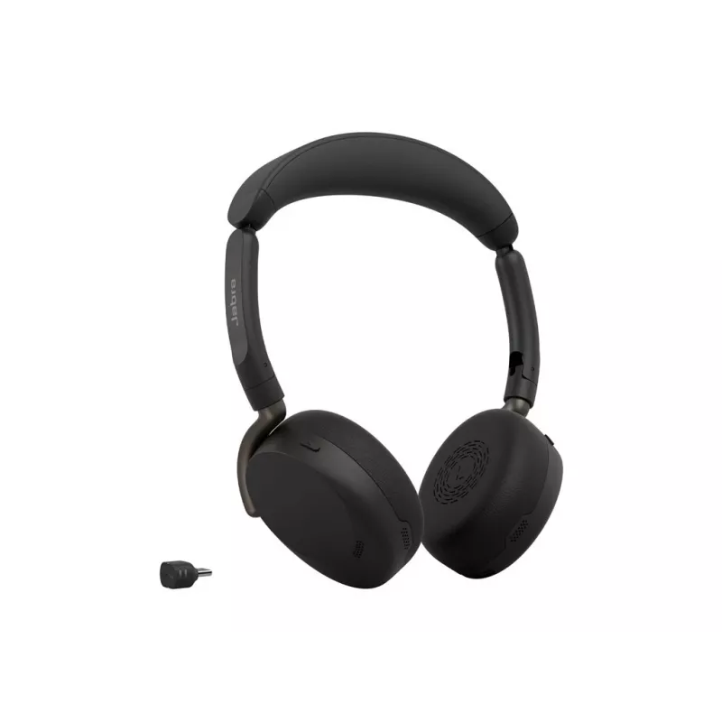 Jabra Evolve3 65 Flex bezvadu Bluetooth austiņas ar Hybrid ANC, Jabra Link 390c USB-C adapteri, UC sertificētas, melnas