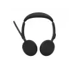Jabra Evolve3 65 Stereo Link 390a MS bezvadu ausu aizsargi ar Bluetooth un USB-A adapteri, optimizēti Microsoft Teams, melni
