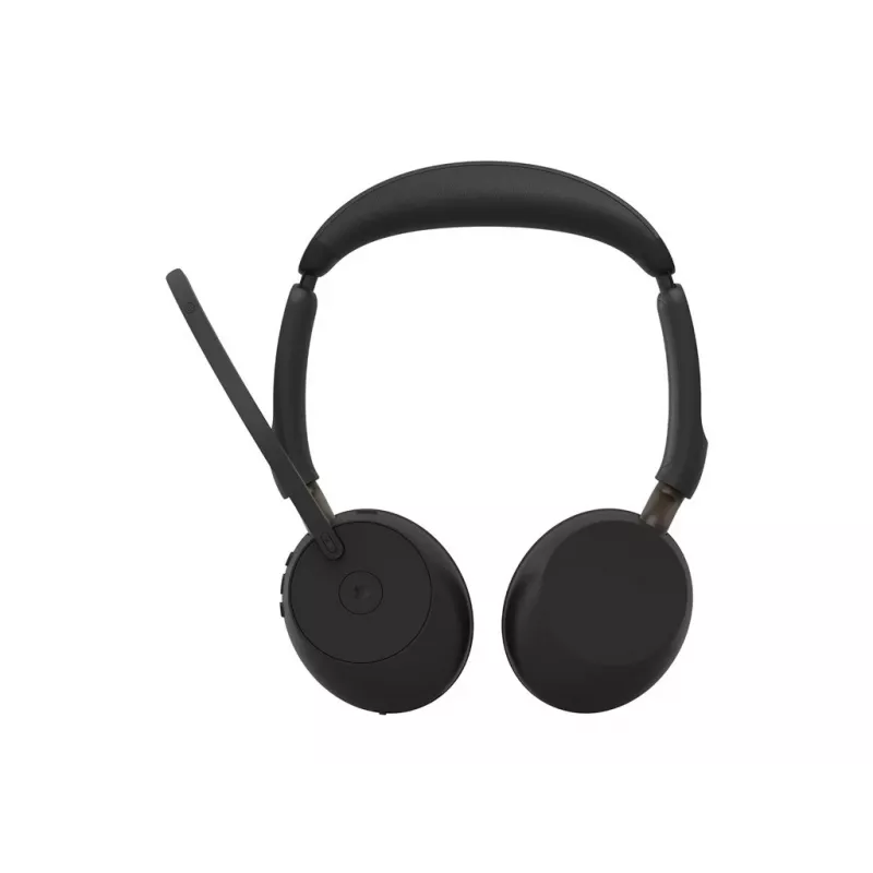 Jabra Evolve3 65 Stereo Link 390a MS bezvadu ausu aizsargi ar Bluetooth un USB-A adapteri, optimizēti Microsoft Teams, melni