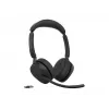 Jabra Evolve3 65 Stereo Link 390a MS bezvadu ausu aizsargi ar Bluetooth un USB-A adapteri, optimizēti Microsoft Teams, melni