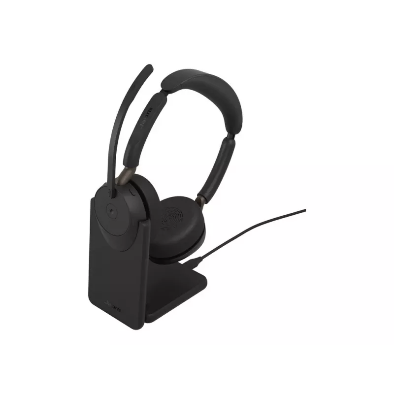 Jabra Evolve3 65 Stereo bezvadu austiņas ar Link 390c un uzlādes statīvu – Microsoft Teams sertificētas