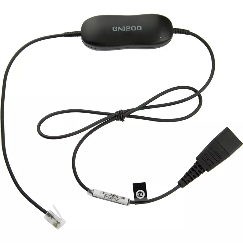 Jabra Smart Cord QD uz RJ9 austiņu kabelis Cisco IP tālruņiem 78XX sērijai, melns, spirālveida, 0,4 m līdz 2 m