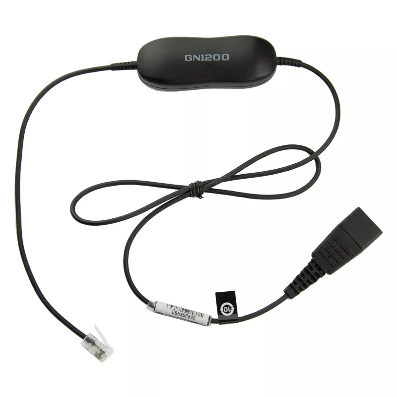 Jabra Smart Cord QD uz RJ9 austiņu kabelis Cisco IP tālruņiem 78XX sērijai, melns, spirālveida, 0,4 m līdz 2 m
