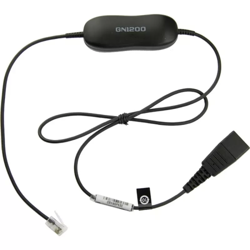Jabra Smart Cord QD uz RJ9 austiņu kabelis Cisco IP tālruņiem 78XX sērijai, melns, spirālveida, 0,4 m līdz 2 m