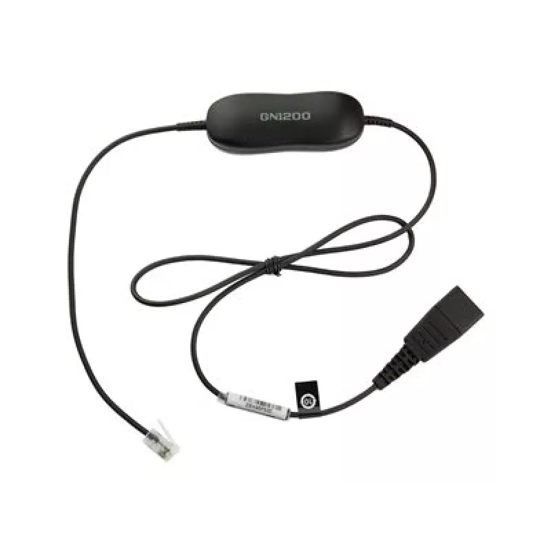 Jabra Smart Cord QD uz RJ9 austiņu kabelis Cisco IP tālruņiem 78XX sērijai, melns, spirālveida, 0,4 m līdz 2 m