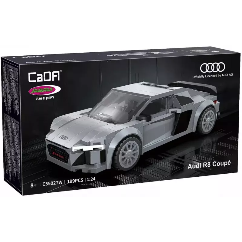 Jamara CaDA Audi R8 Coupé 1:24 Scale Building Blocks Set - 272 Pieces, Grey, Age 8+