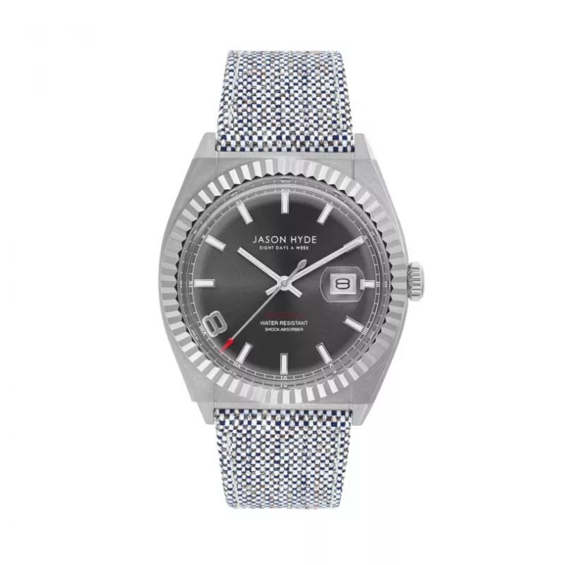 JASON HYDE MAN JH30001 40mm Quartz Watch Black Dial Black Fabric Strap