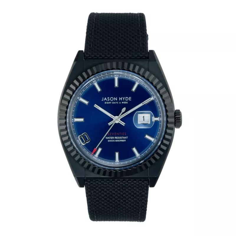 JASON HYDE MAN JH30008 40mm Quartz Analog Watch Black Dial Leather Strap