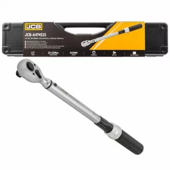 JCB 1/2 collu piedziņas klikšķa griezes momenta atslēga 20-120Nm ar uzglabāšanas kasti