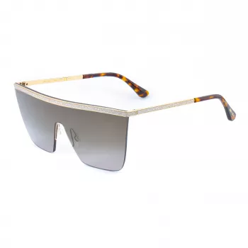Jimmy Choo Leah/S 06JHA Sieviešu saulesbrilles Zelts Metāls Tauriņa rāmis Brūnas gradienta lēcas 57mm