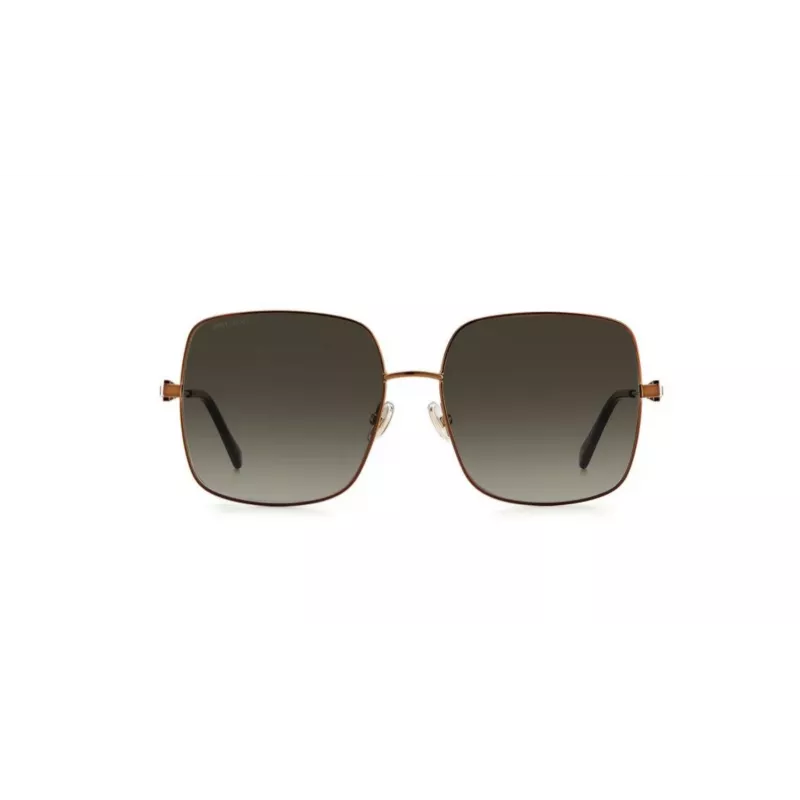 JIMMY CHOO LILI-S-J7D Sieviešu tauriņa/kaķa acs saulesbrilles, zelta metāla rāmis, brūnas gradienta lēcas, 58 mm