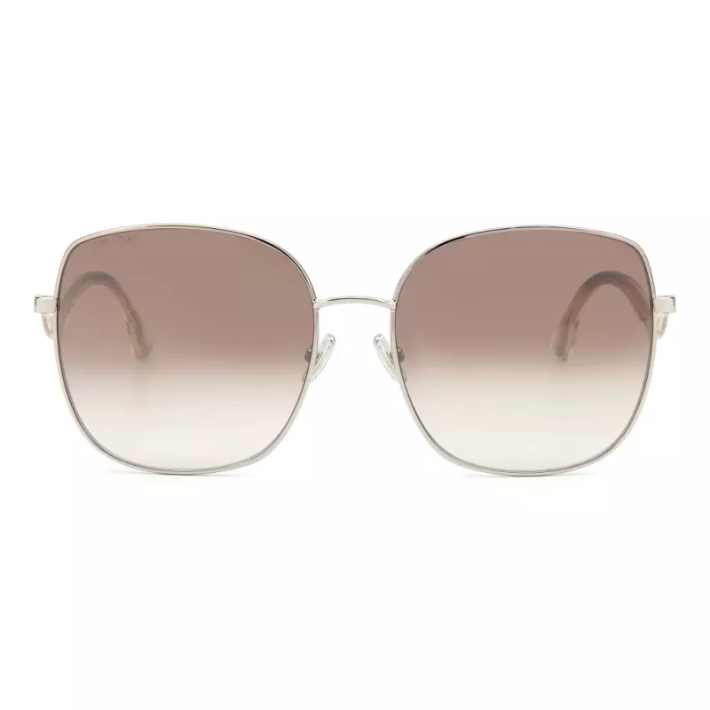 JIMMY CHOO Mamie-S 3YG Sieviešu tauriņveida saulesbrilles ar zelta metāla rāmi un brūni gradienta lēcām 60/17/145 mm