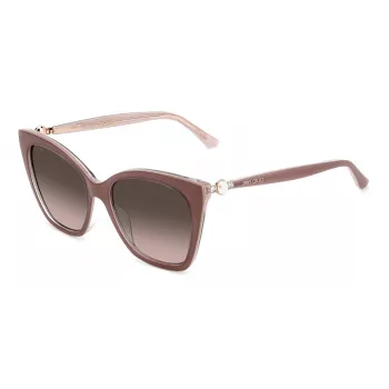 JIMMY CHOO Sieviešu kaķacs formas saulesbrilles RUA-G-S-Y9A Havana Acetāts Brūni Gradienta Lēcas 56/18/145 mm