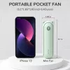 JISULIFE rokas ventilators 8 Plus 5000mAh USB-C uzlādējams pārnēsājams ventilators ar barošanas bloku un LED displeju - zaļš