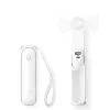 JISULIFE rokas ventilators 8 Plus balts - 5000mAh, USB-C, 46h akumulatora darbības laiks, LED displejs, power bank