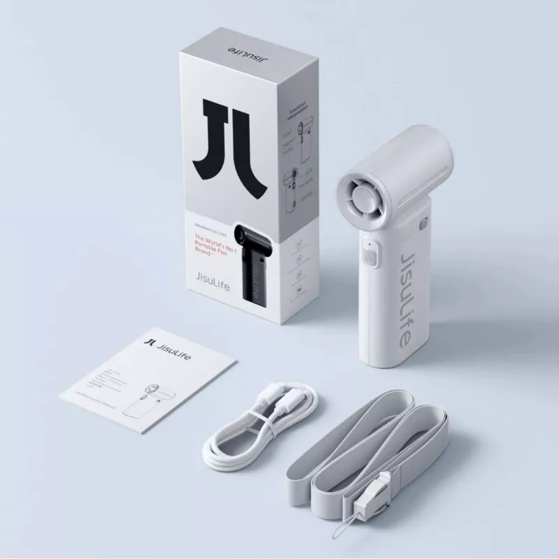 JISULIFE Rokas ventilators Life9 5000mAh Pārnēsājams USB ventilators - Pelēks