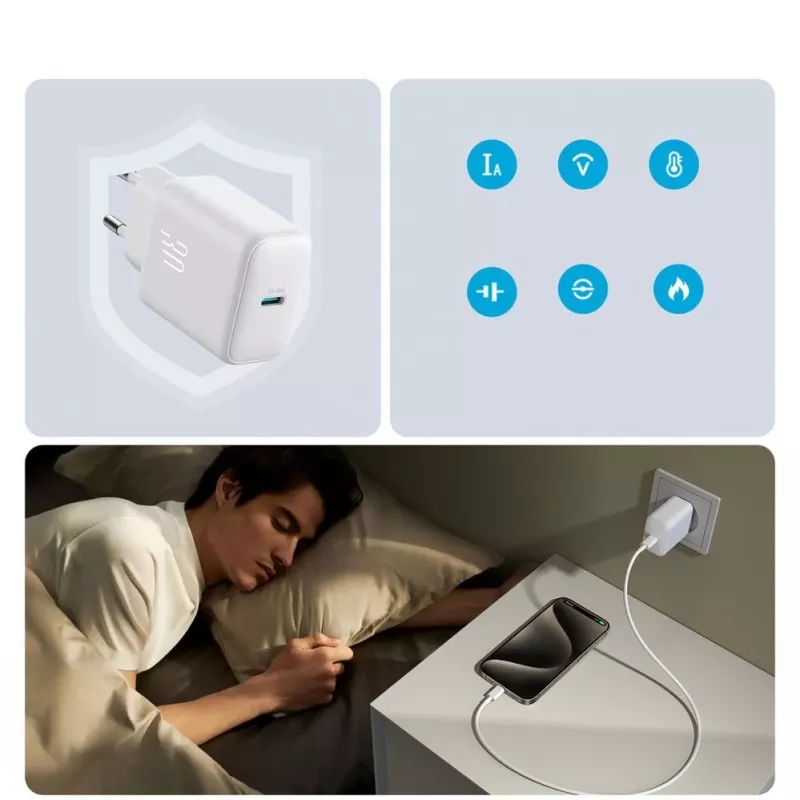 JOYROOM 10000mAh 22.5W USB-C Power Bank ar iebūvētu kabeli