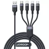 Joyroom 4-in-1 USB-A uz 2x Lightning / USB-C / Micro USB uzlādes kabelis, 3.5A, 1.2m, Melns (A18 sērija)