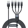 Joyroom 4-in-1 USB - Lightning/Type-C/Type-C/Micro USB kabelis Multi-Color Series A18, 3.5A, 1.2m, Melns (S-1T4018A18c)