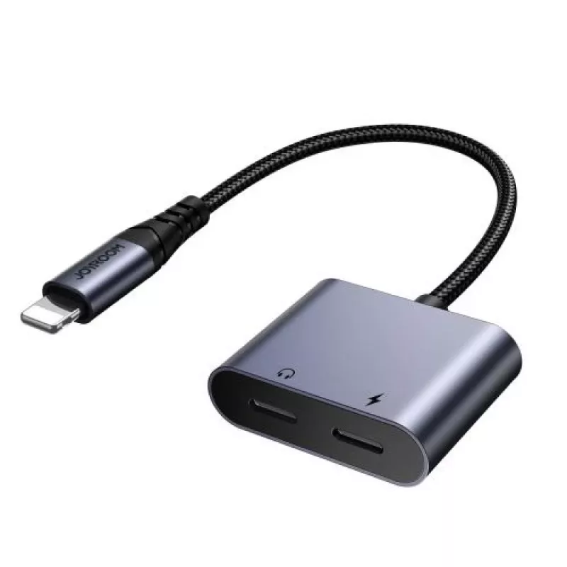 Joyroom Adapter DAC 2-in-1 Lightning to Lightning/Lightning, 60W, 0,12m, Melns (JR-SY-L02)