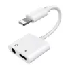 Joyroom Adapter Lightning uz Lightning/3.5mm Mini Jack, 0,12m, Balts (S-Y104)
