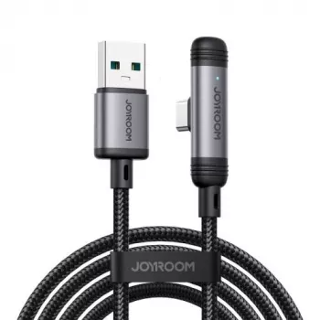 Joyroom EnjoyX Series USB-A uz USB-C 90 grādu kabelis A56, 3A, 480 Mbps, 1,2m, melns (S-A56)