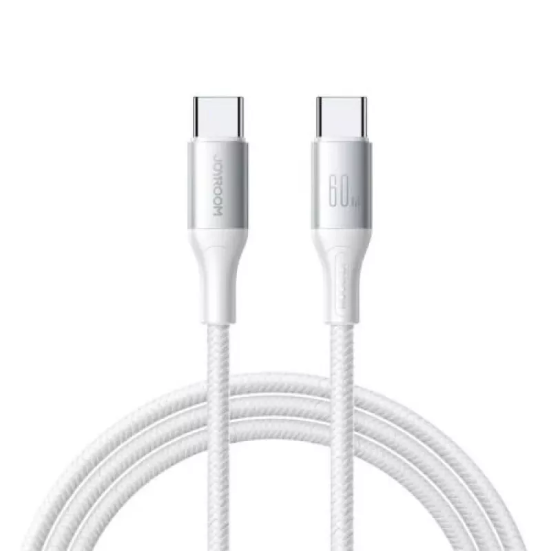JOYROOM Flash Series USB-C uz USB-C kabelis A28, 60W, 480 Mbps, 2m, balts (S-A28-CCW2)