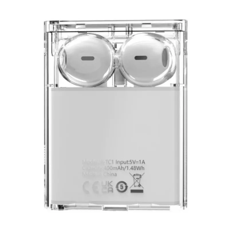 Joyroom IceLens Series True Wireless Earbuds ar LED gaismām, Bluetooth 5.3, Balts (JR-TC1-WHT)